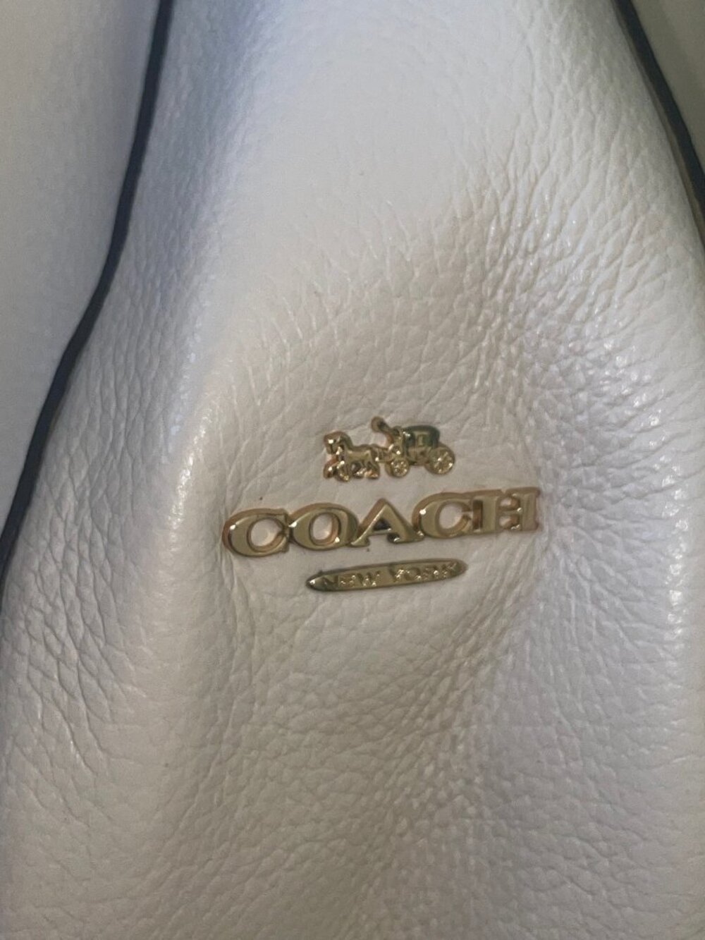 Coach White Leather Convertible Shoulder Crossbody Bag Gold Hardware